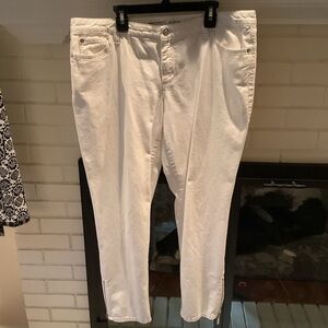 Michael Kors White Straight Leg Jeans